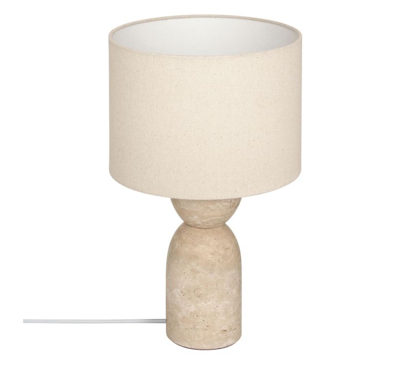 Lampe Cylindrique En Travertin Erin - Beige