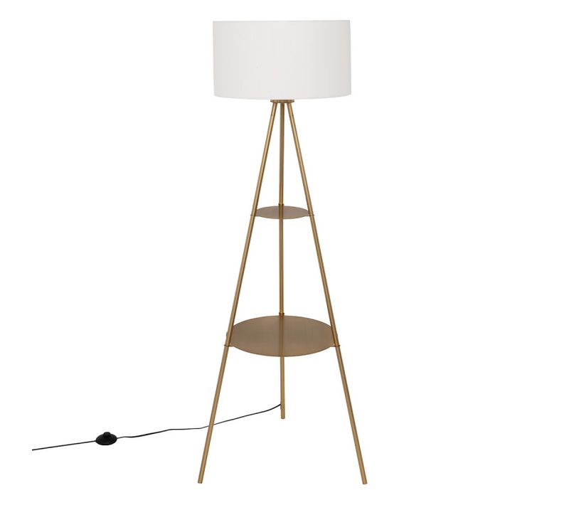 Lampadaire Trépied Arthus 163 Cm Métal Doré
