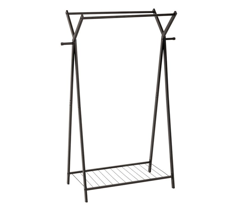 Portant à Vêtements Double En Acier Noir H 145 Cm