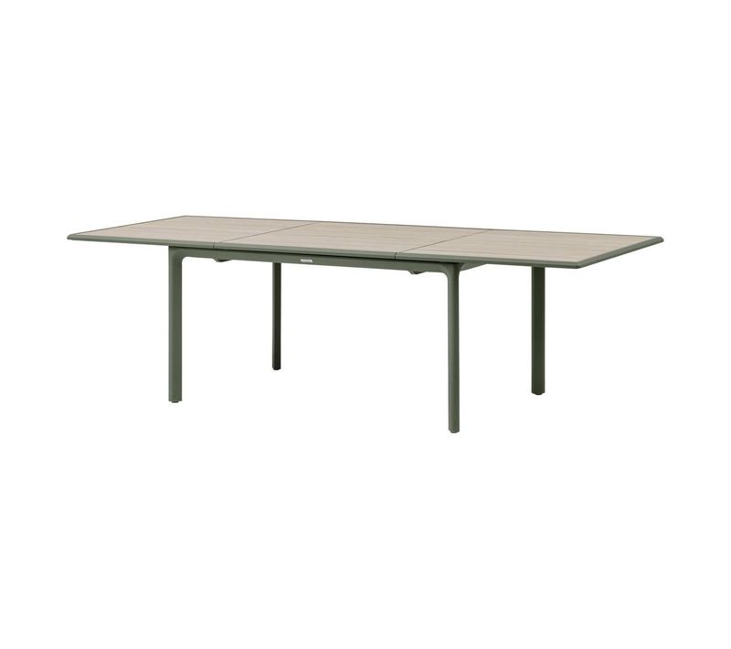 Table De Jardin "dilors" Effet Bois Lin et Vert Laurier 10 Places En Aluminium