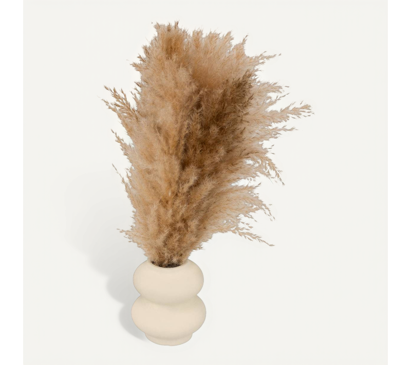 Composition Florale Avec Vase "glen" Vase En Céramique Blanc H42cm
