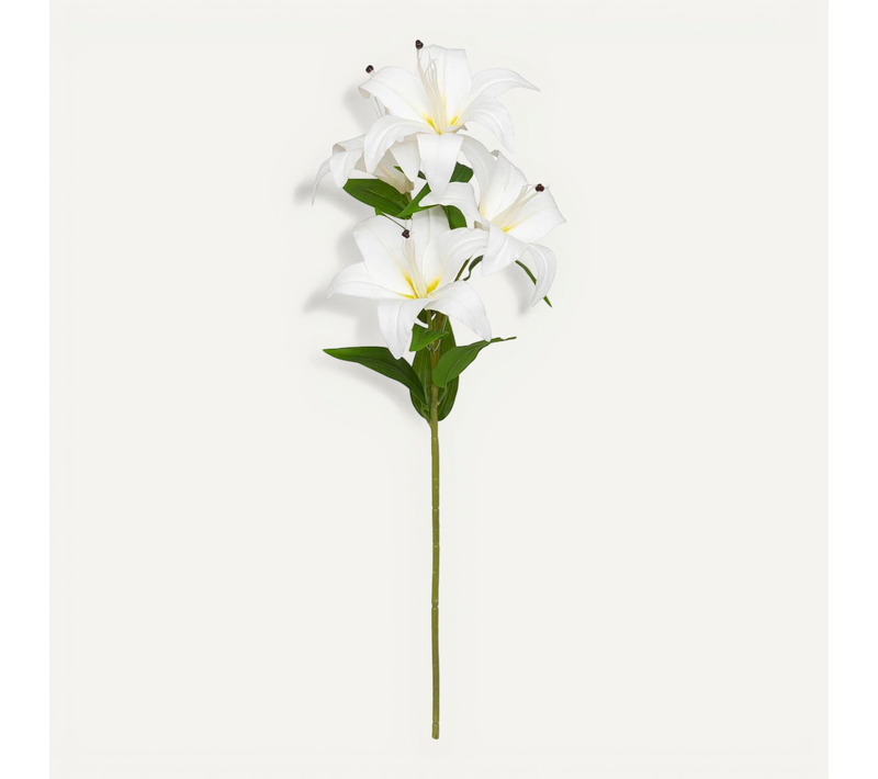 Tige De 4 Lys Artificielle "jago" Blanc H80cm