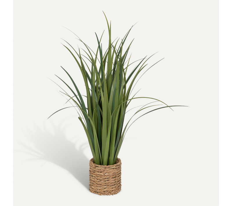 Plante Artificielle Bouquet De Lin Dans Un Pot En Fibres Naturelles H 91 Cm