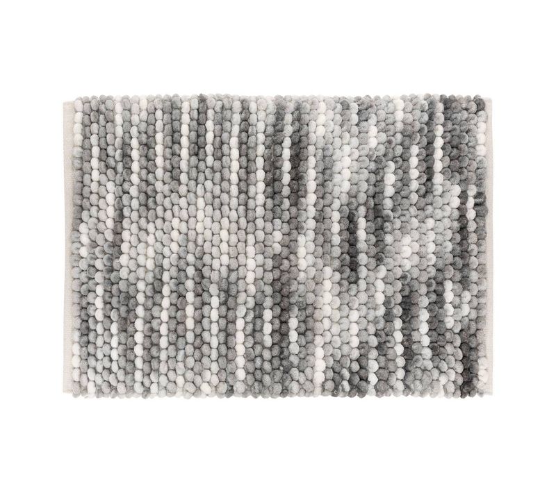 Tapis De Bain Boule En Coton Gris 75x50cm