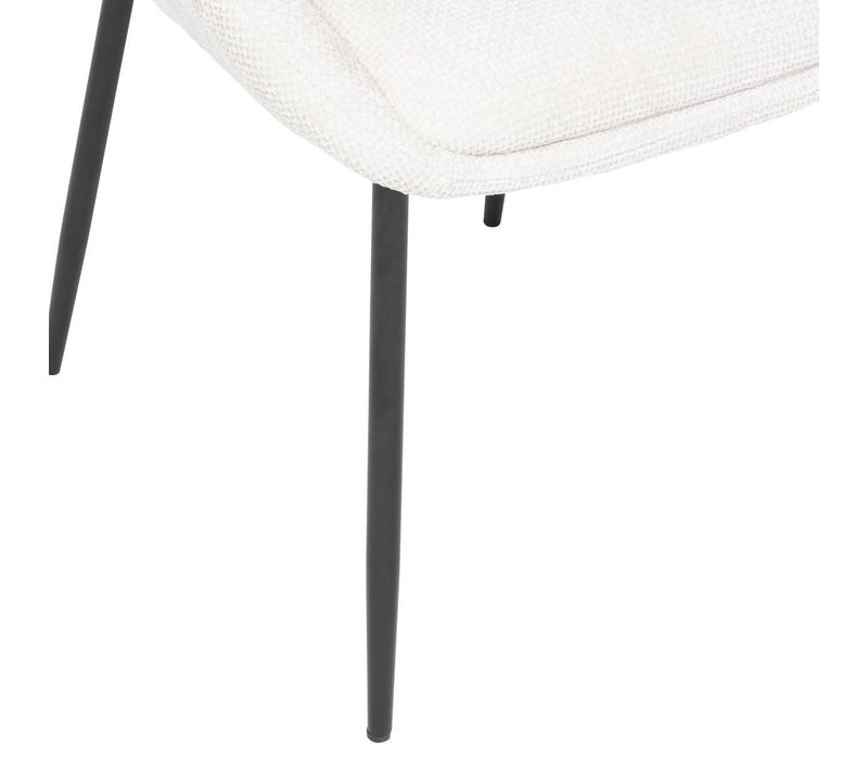 Chaise Seliso Tissu Chenille Beige Pieds Métal Atmosphera