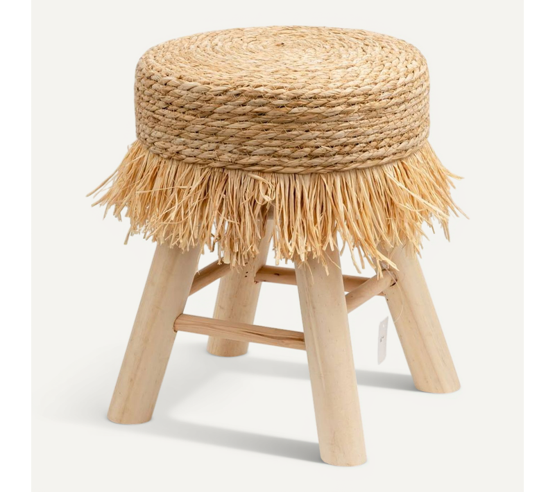 Tabouret "gimpo" Pin Beige D30x40cm
