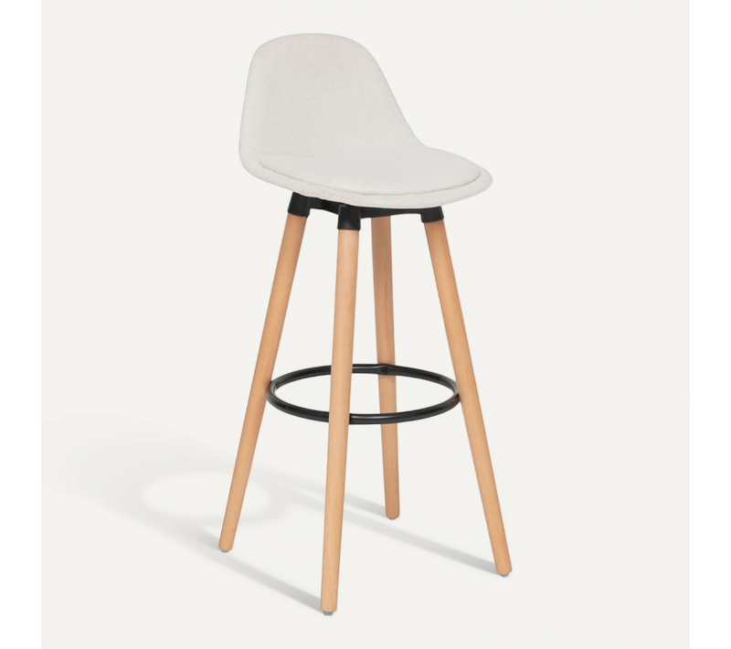Tabouret Bar Maxon Tissu Blanc