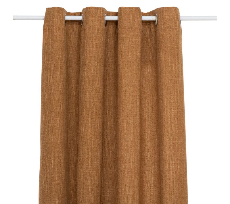 Rideau à Oeillets Tissu Marron Cannelle 140 X 260 Cm