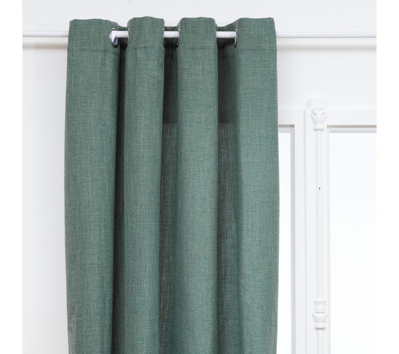 Rideau à Oeillets Tissu Vert Tilleul 140 X 260 Cm