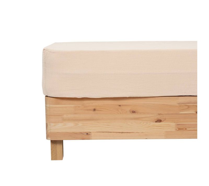 Drap Housse "flora" Gaze De Coton Lin 160x200cm