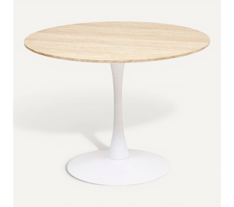 Table Ronde 102 Cm Elias Effet Travertin Atmosphera