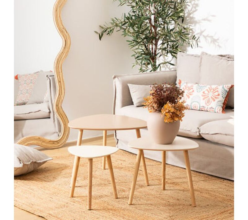 Tables basses gigognes MILEO Beige
