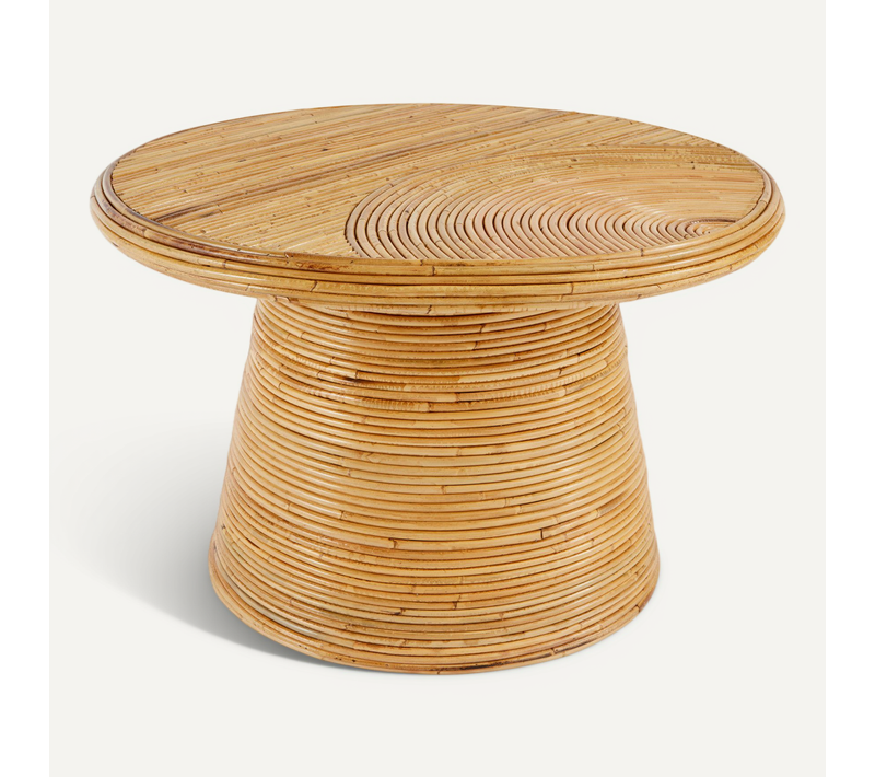 Table Basse Ronde En Rotin D 70 X H 45 Cm