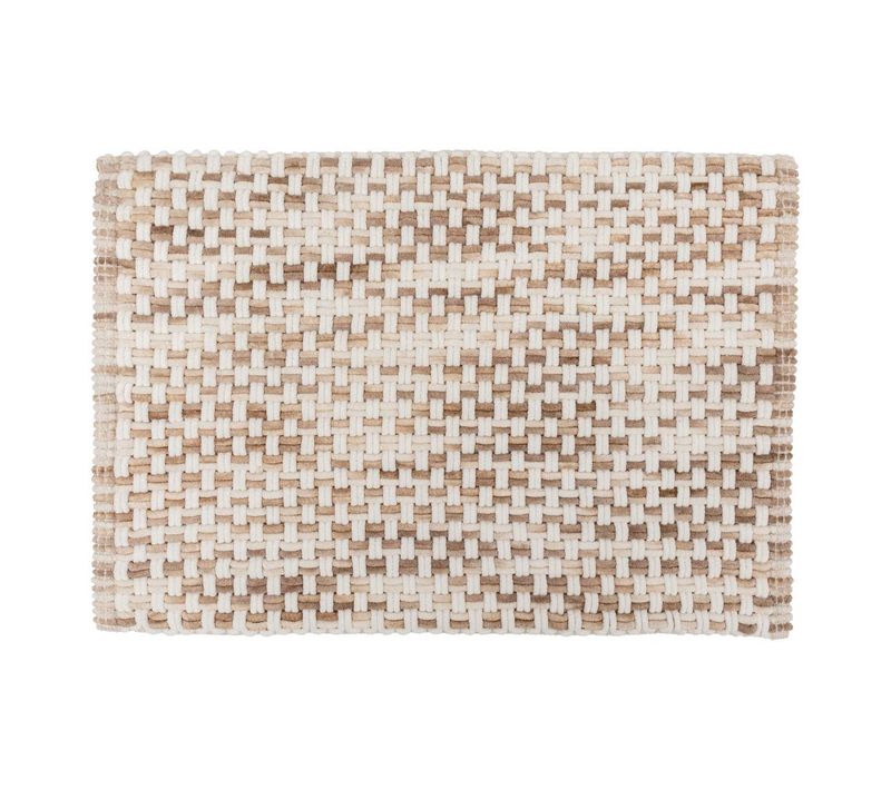 Tapis De Bain Tressé Taupe 50x75cm