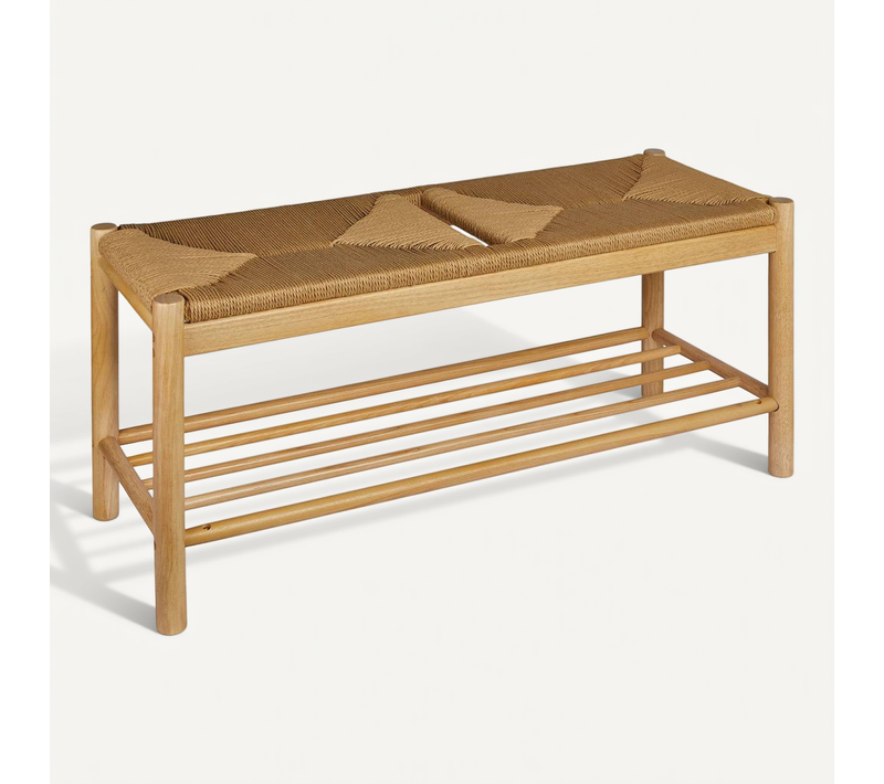 Banc "maesi" Hévéa Beige 95x35cm