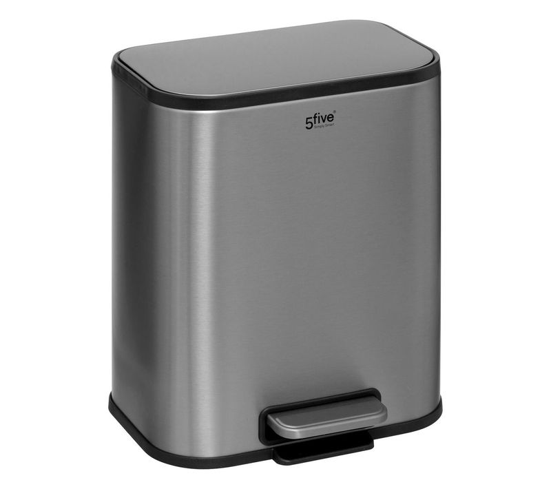 Poubelle En Acier Inox Finition Mat 5 Litres Ouverture à Pédale