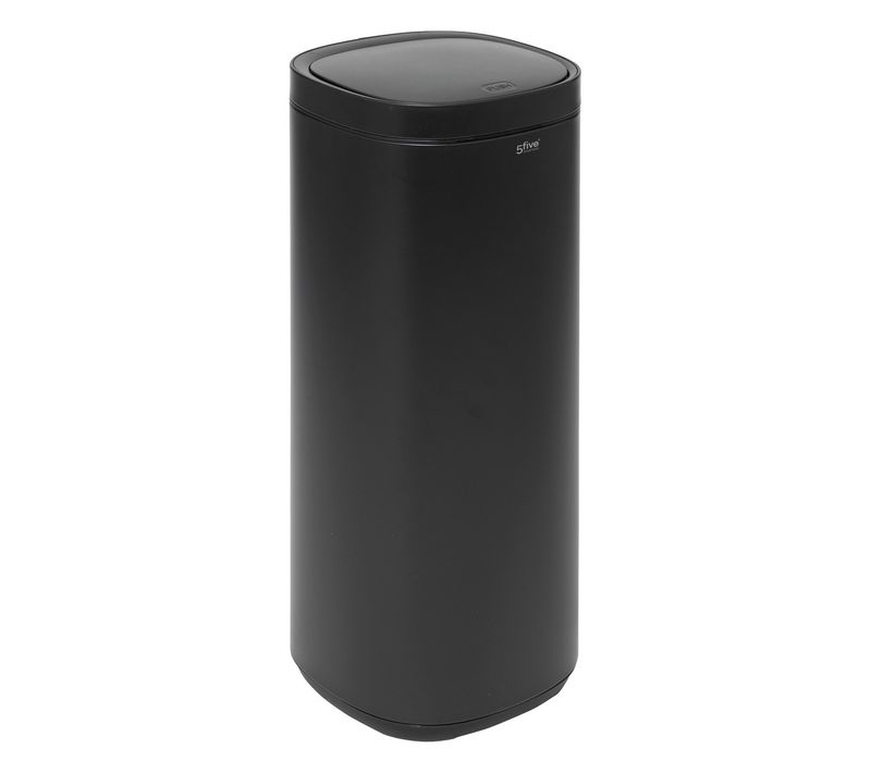 Poubelle Haute En Acier Inox Noir 50 Litres Ouverture Par Pression