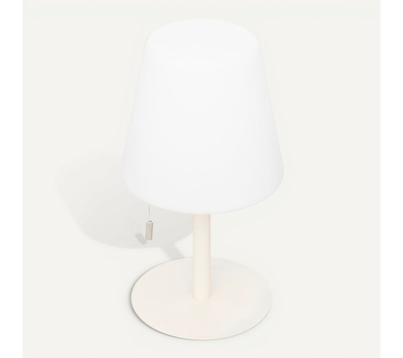 Lampe D'extérieur LED Rechargeable USB Base Acier Beige D 16 X H 30 Cm