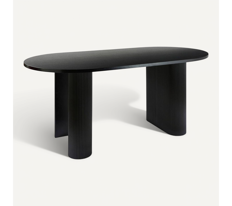 Table À Manger "olova" Noir 180x90x76cm