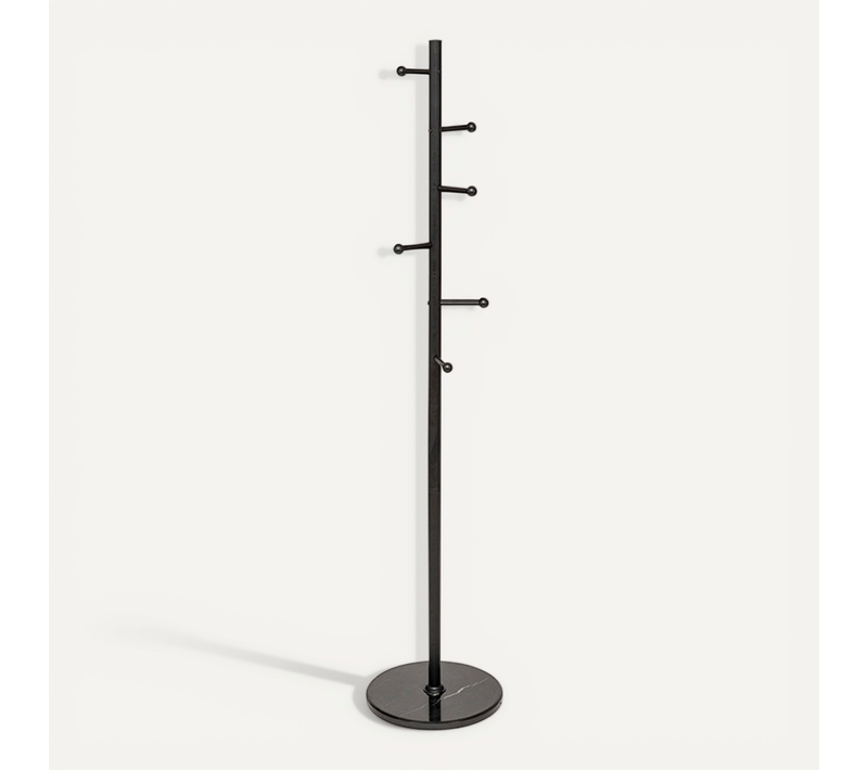 Porte Manteaux Blackmarble 6 Tiges Métal Noir