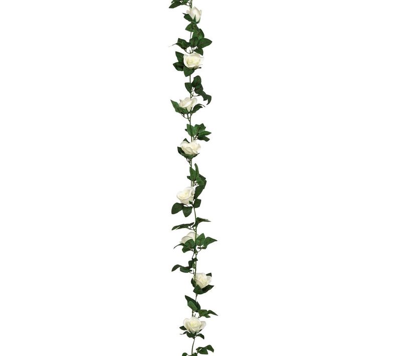 Guirlande De Roses Artificielle "naki" Blanc H230cm