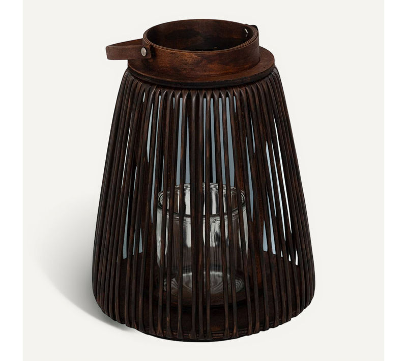 Lanterne "hopia" Fibre Végétale Marron H31cm