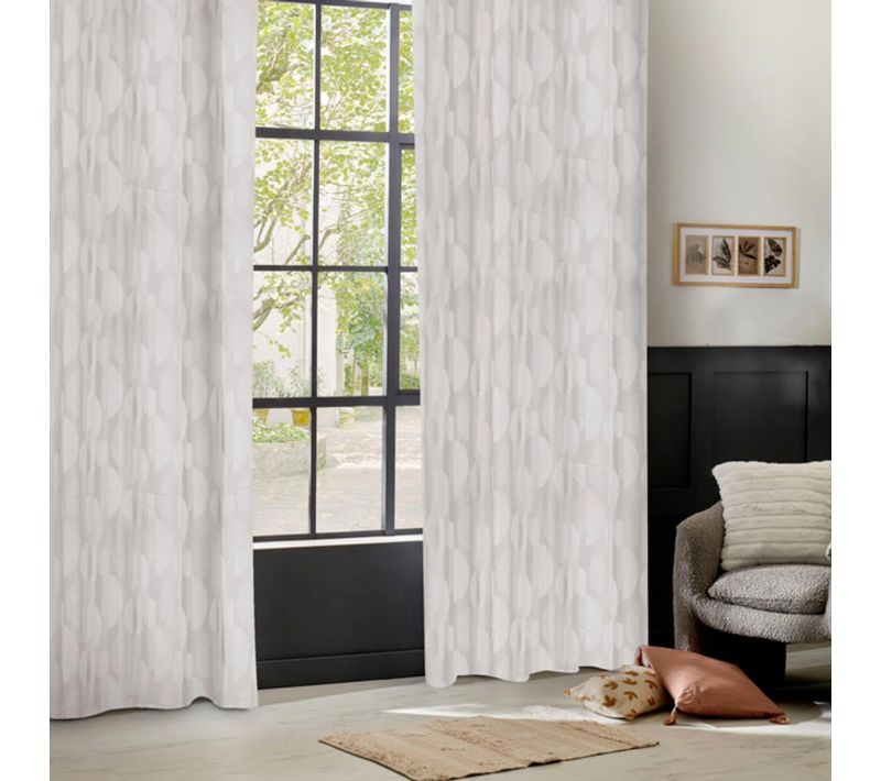 Rideau Jacquard à Oeillets "wimbi" 140x260cm Beige Lin