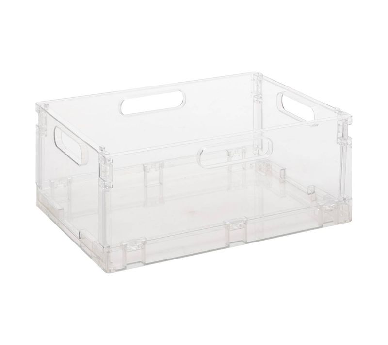 Boîte De Rangement "fold'n'box" Pliable Et Empilable Beige 22l