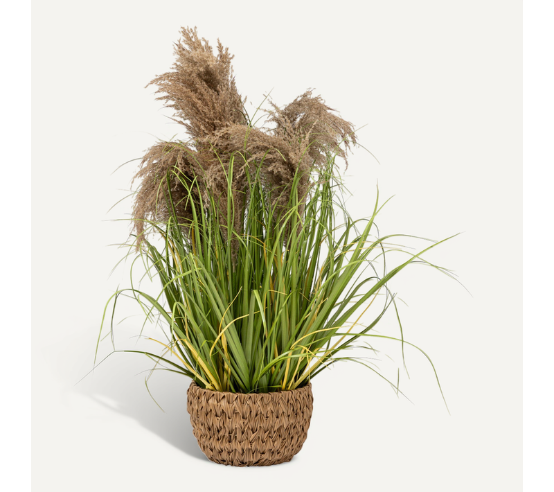 Plante Artificielle Bouquet D'herbes En Pot H 80 Cm