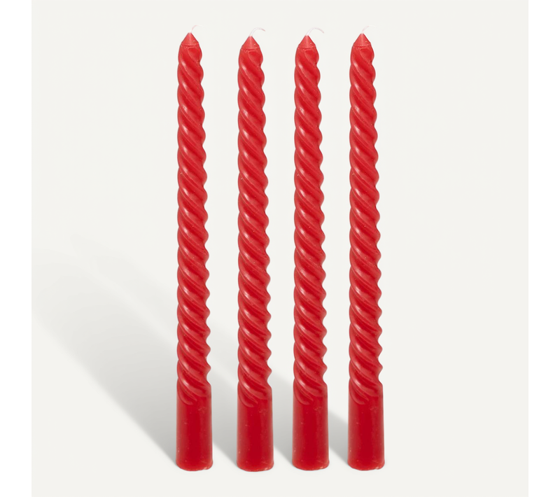 4 Bougie-bâtons "twist Many" Rouge 180g