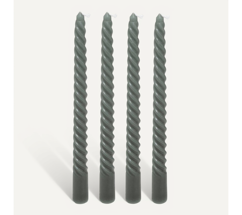 4 Bougie-bâtons "twist Many" Vert 180g