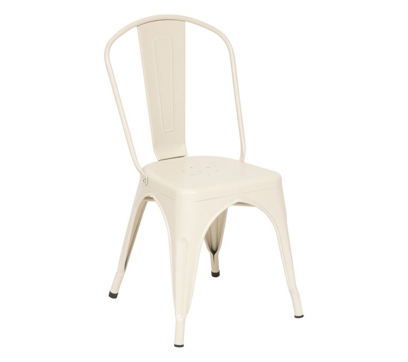 Chaise De Table En Acier Blanc Argile Style Industriel 85 Cm