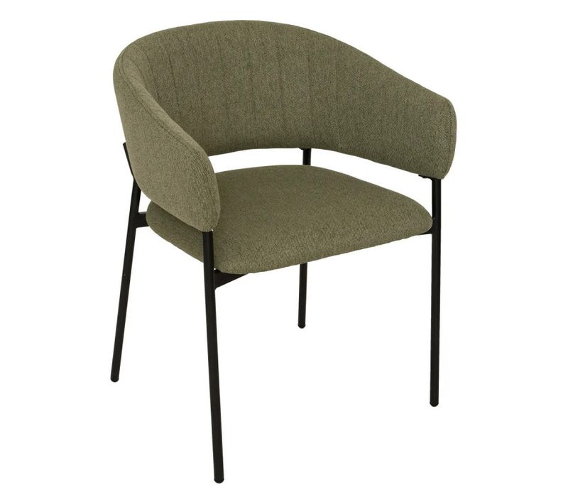 Fauteuil Repas Tissu Vert Cèdre Solea