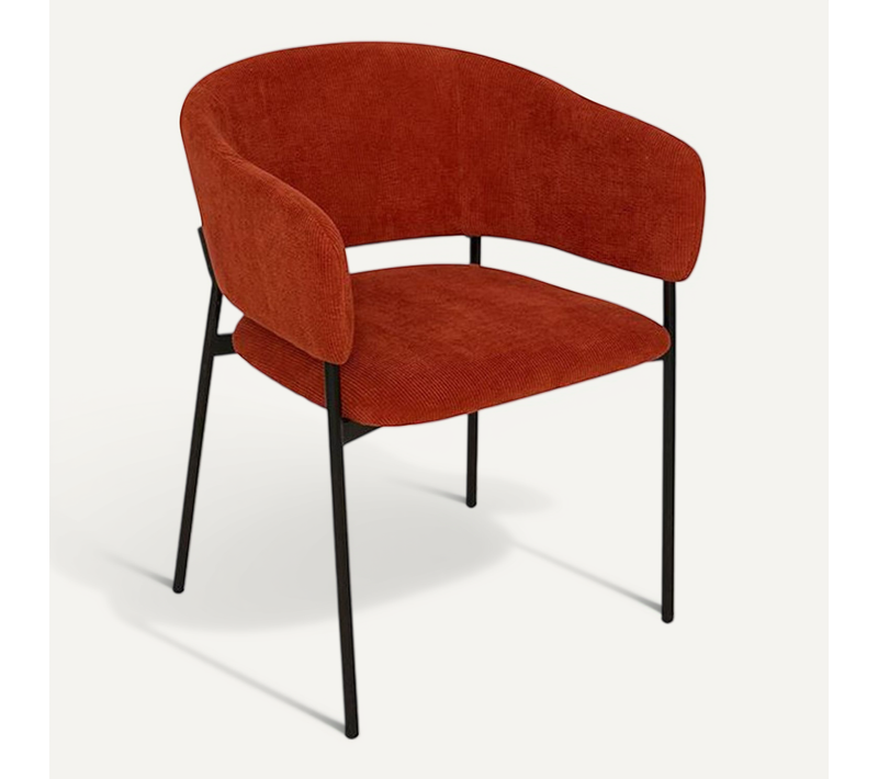 Fauteuil Repas Velours Côtelé Ambre Solea