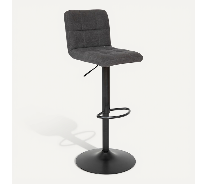 Tabouret De Bar Pivotant Ajustable Delek Tissu Gris