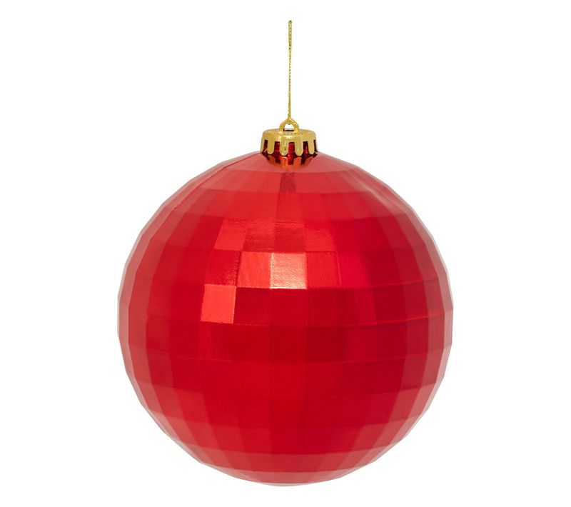 Déco Sapin Boule De Noël XL D 15 Cm Rouge Effet Miroir