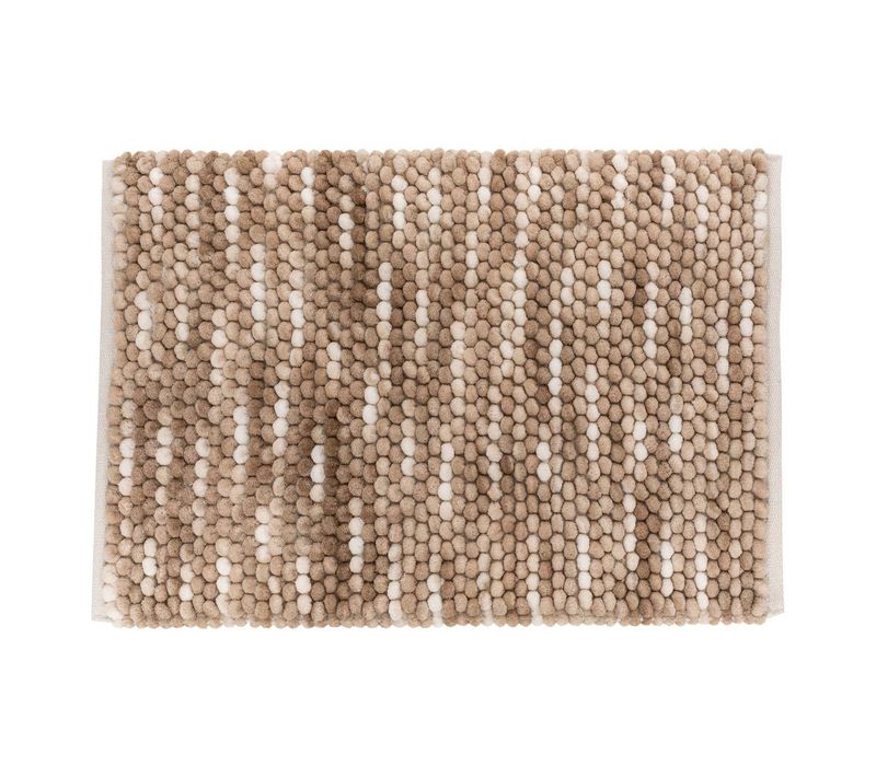 Tapis De Bain Boule En Coton Beige 75x50cm