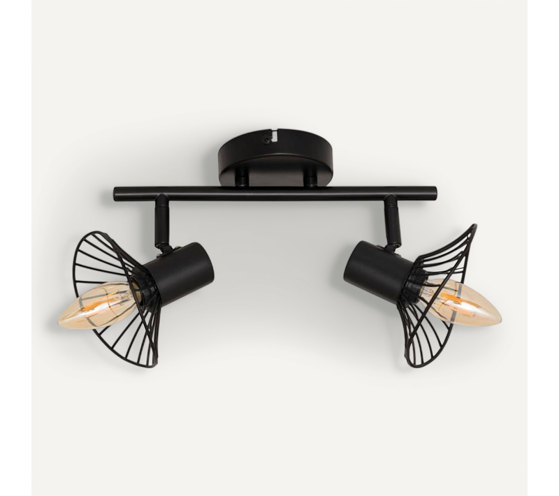 Applique 2 Lampes Adelia Métal Noir Atmosphera
