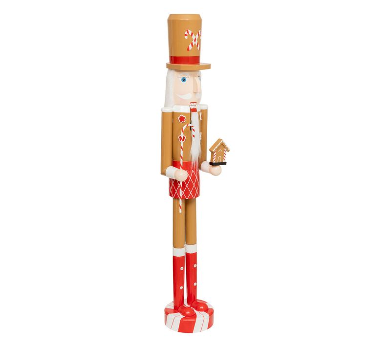 Déco De Noël Grande Figurine Casse-noisette Pain D'épice H 106 Cm