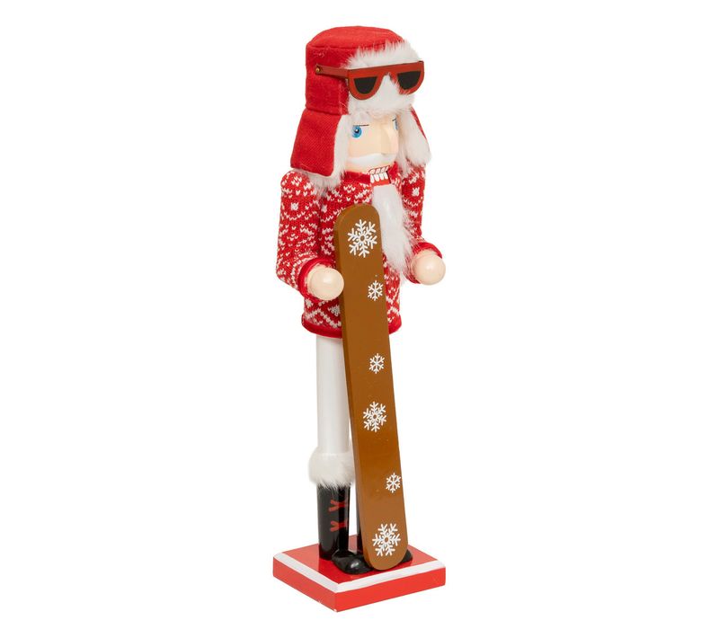 Déco De Noël Figurine Casse-noisette Skieur H 38 Cm