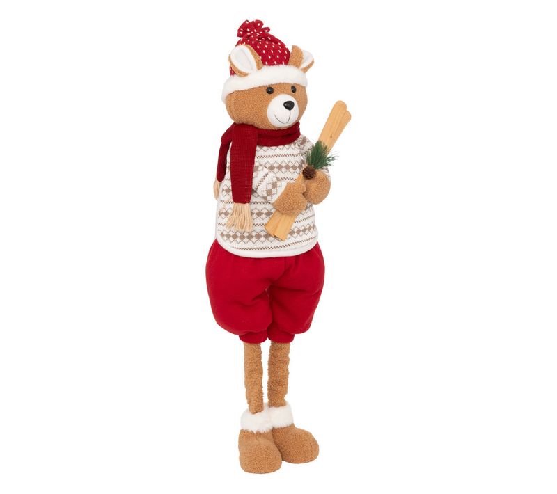 Déco De Noël Ours Skieur Téléscopique H Maxi 88 Cm