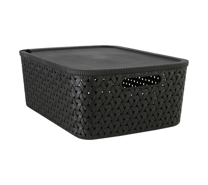 Panier "tressy" En Plastique Noir 15l