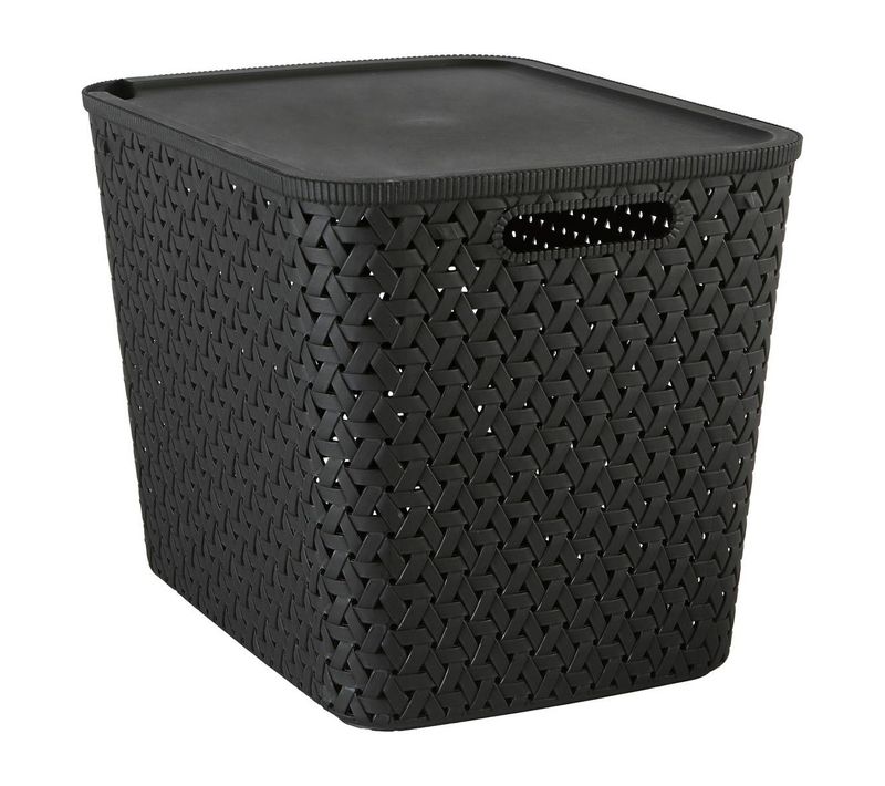 Panier "tressy" En Plastique Noir 28l