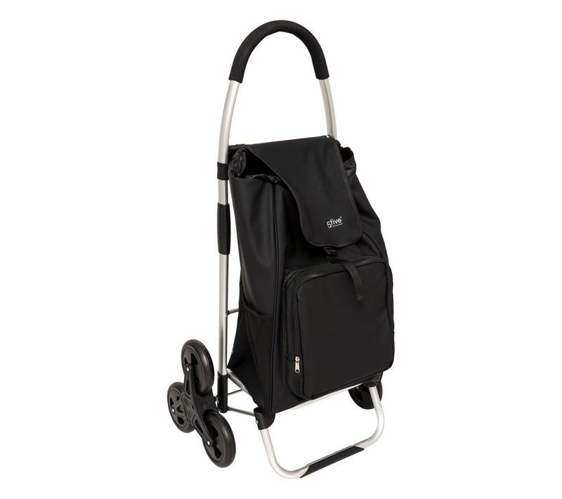 Chariot De Course Pliable Noir 6 Roues 36l