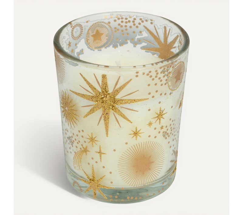 Bougie Parfumée 60g Encens Verre Décor étoile