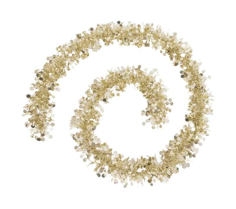 Guirlande De Noël Large 10 Cm Doré Déco Hexagones Longueur 2 Mètres