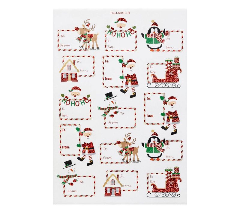 Planche De 30 étiquettes Cadeaux 14,8xx21cm Autocollantes Décor Pop