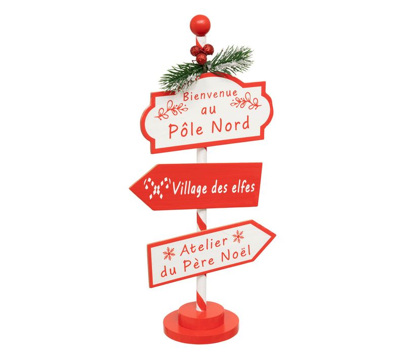 Déco De Noël Pancarte Pôle Nord H 30 Cm