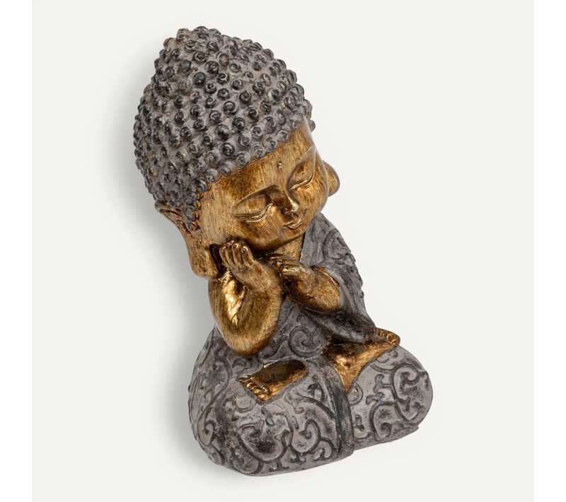 Bouddha Lee H.14cm Résine Assorti
