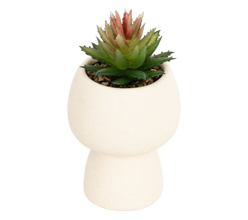 Plante Grasse Artificielle Dans Un Pot En Céramique H 17 Cm